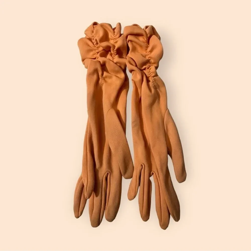 Elegant Vintage Tangerine Ruched Women's Gloves